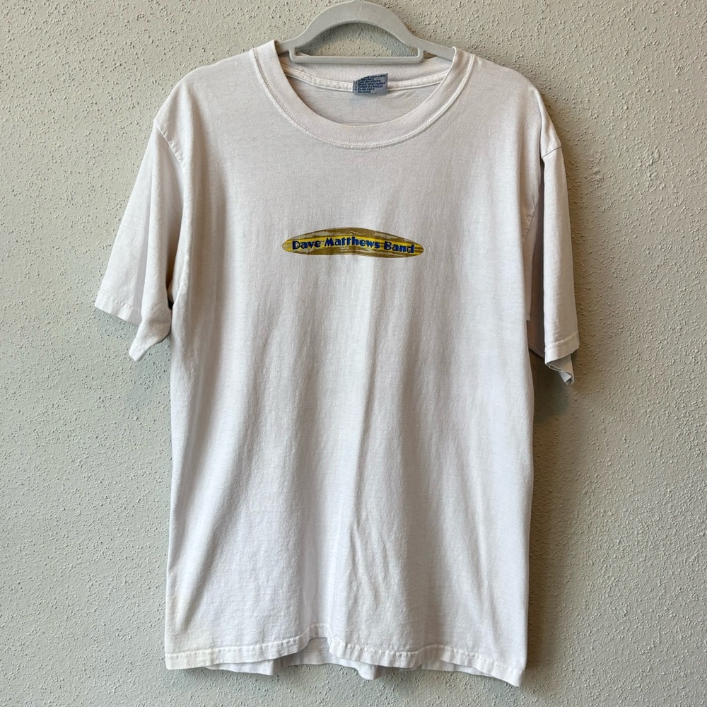Dave Matthews Band 2000 tour surfboard white tshirt
